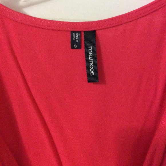 Maurice’s coral rouched top. Small - Picture 2 of 4